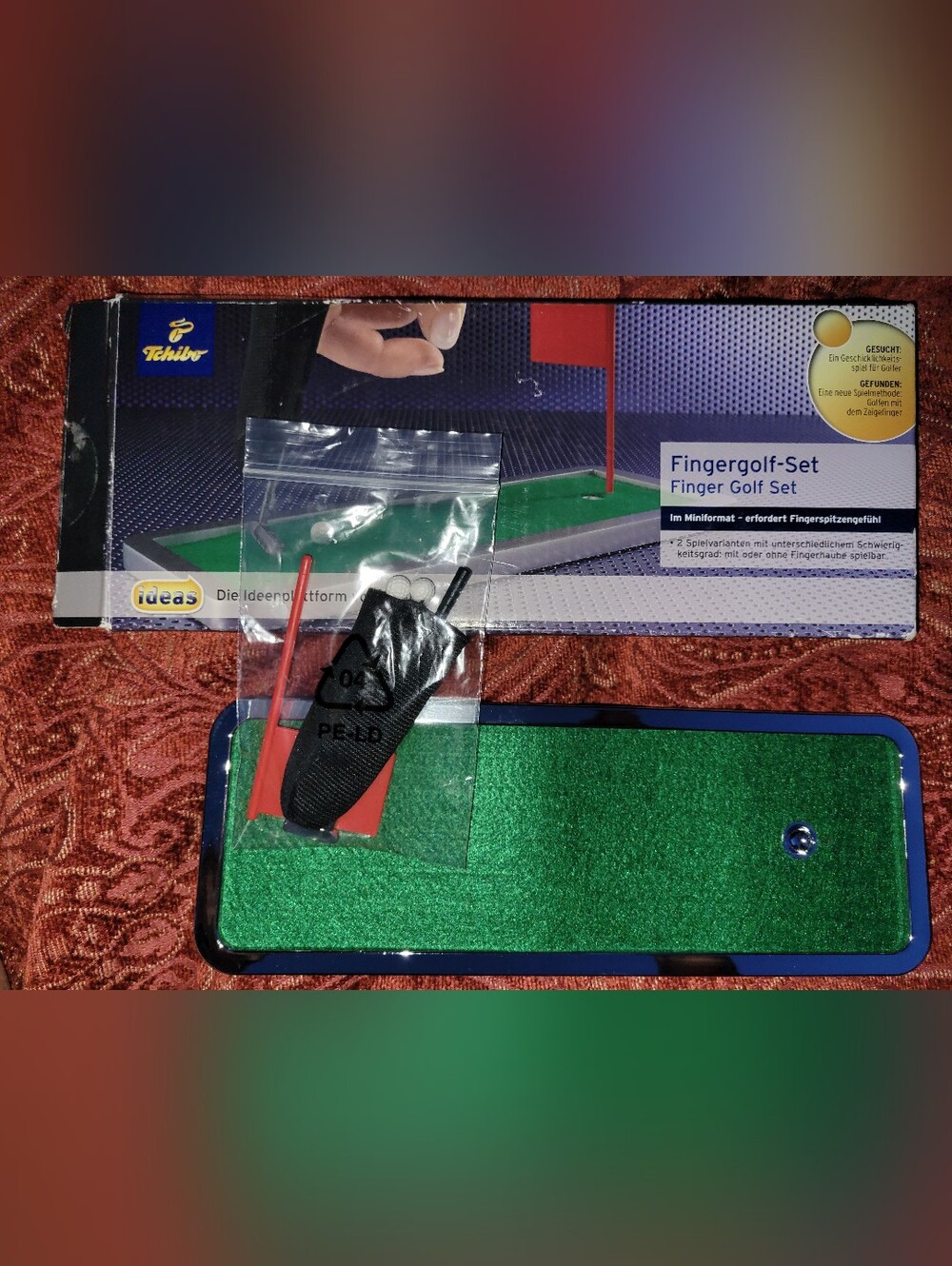 Tchibo Chrone Plated Finger Golf Set (Fingergolf) Mini Desktop Putting Green